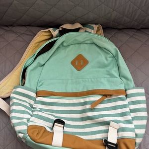 Teal Book bag good for going back to school or as a travel bag.